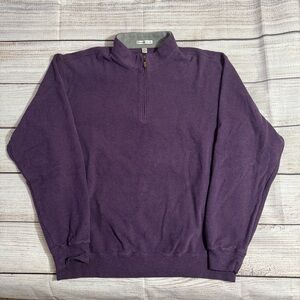 Peter Millar Crown Comfort Quarter-Zip Pullover XXL Purple 100% Cotton